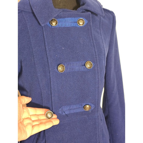 Jack Women's Royal Blue Peacoat Jacket – Detachable Hood (Size M) - Picture 9 of 9